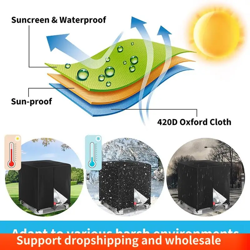 

AA86 1000L Водонепроницаемая пылезащитная крышка бака Резервуар для дождевой воды Ткань Оксфорд Защитная крышка от ультрафиолета Крышка садового резервуара для воды