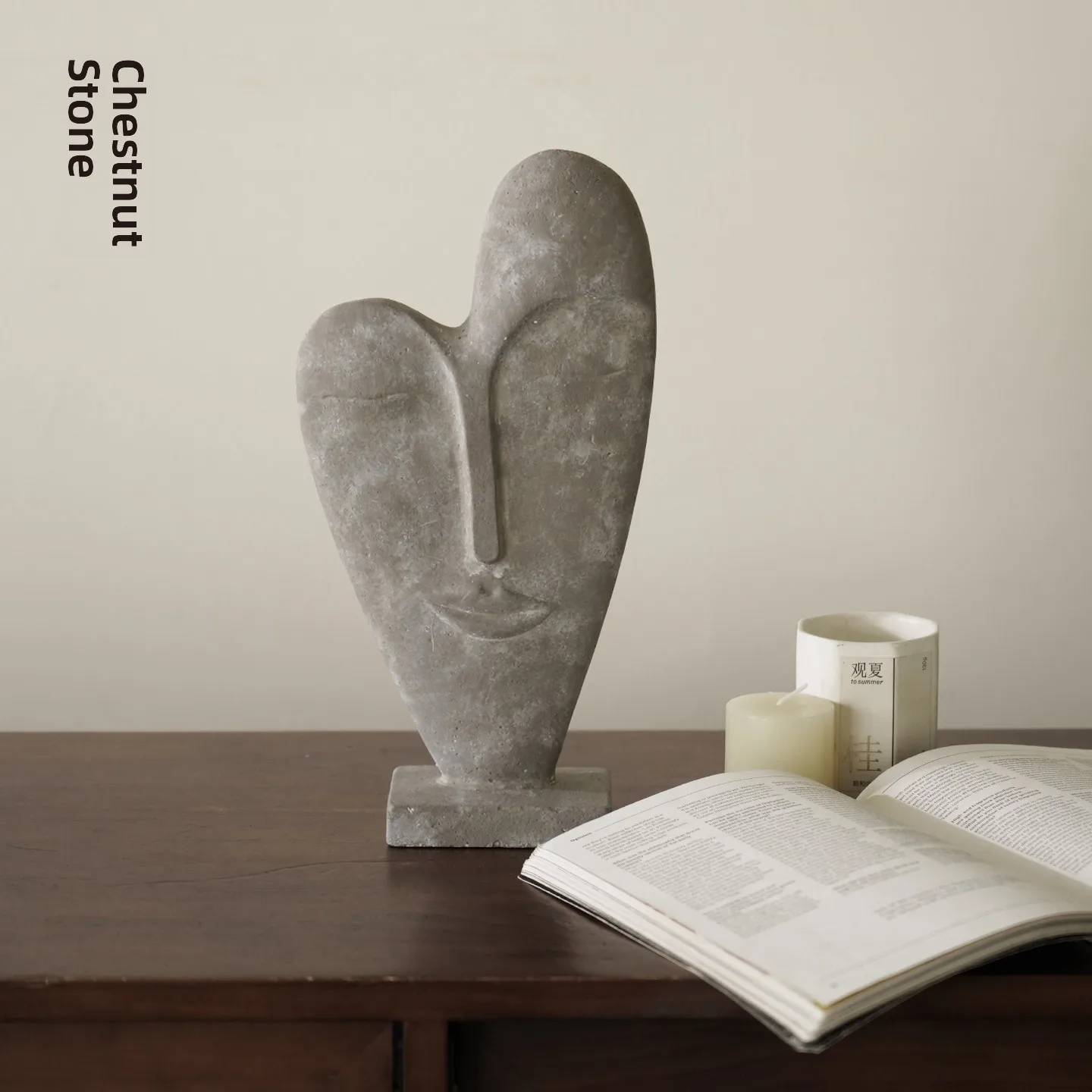 Modern Minimalist Chestnut Stone Abstract Figure Sculpture Home Decor Living Room Study TV Cabinet Artwork Creative Decorativ...