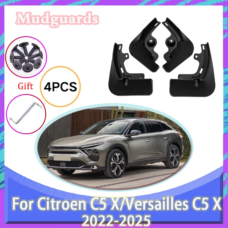 Car Mudguards For Citroen C5x C5 X Versailles C5 X 2022 2023 2024 Fenders Splash Guard Mud Flaps Anti-mud Tuning Car Accessories