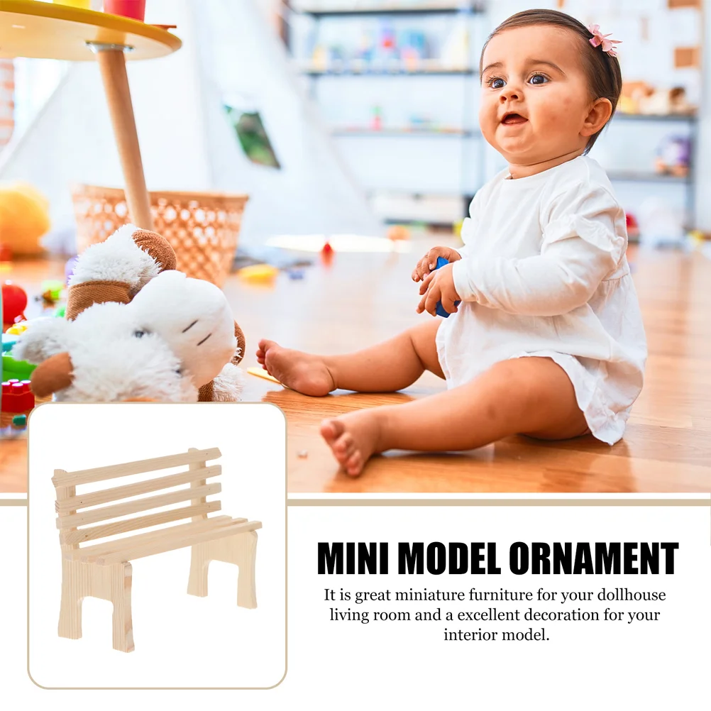 Mini Banc en Bois pour Enfant, Chaise Miniature, Décoration de Jardin, Jouet d'Extérieur, Meubles, 2 Pièces