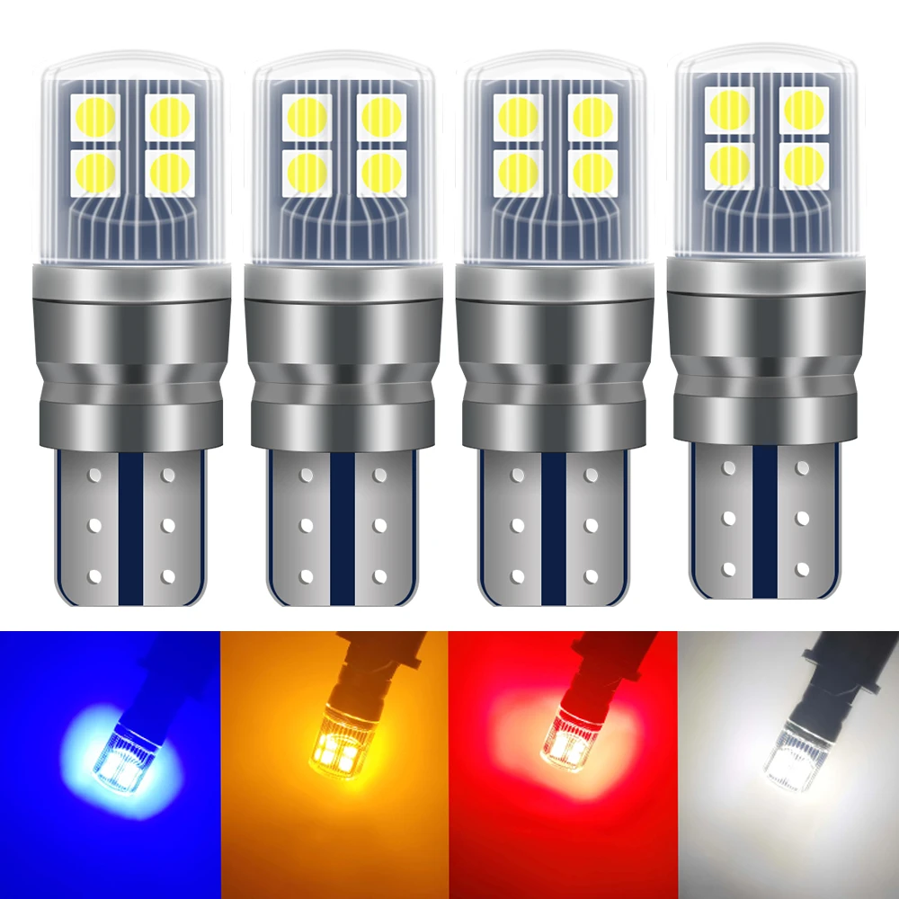 

4Pcs W5W 3030 8SMD Car T10 LED 194 168 Wedge Replacement Reverse Instrument Panel Lamp White Blue Bulbs For Clearance Lights