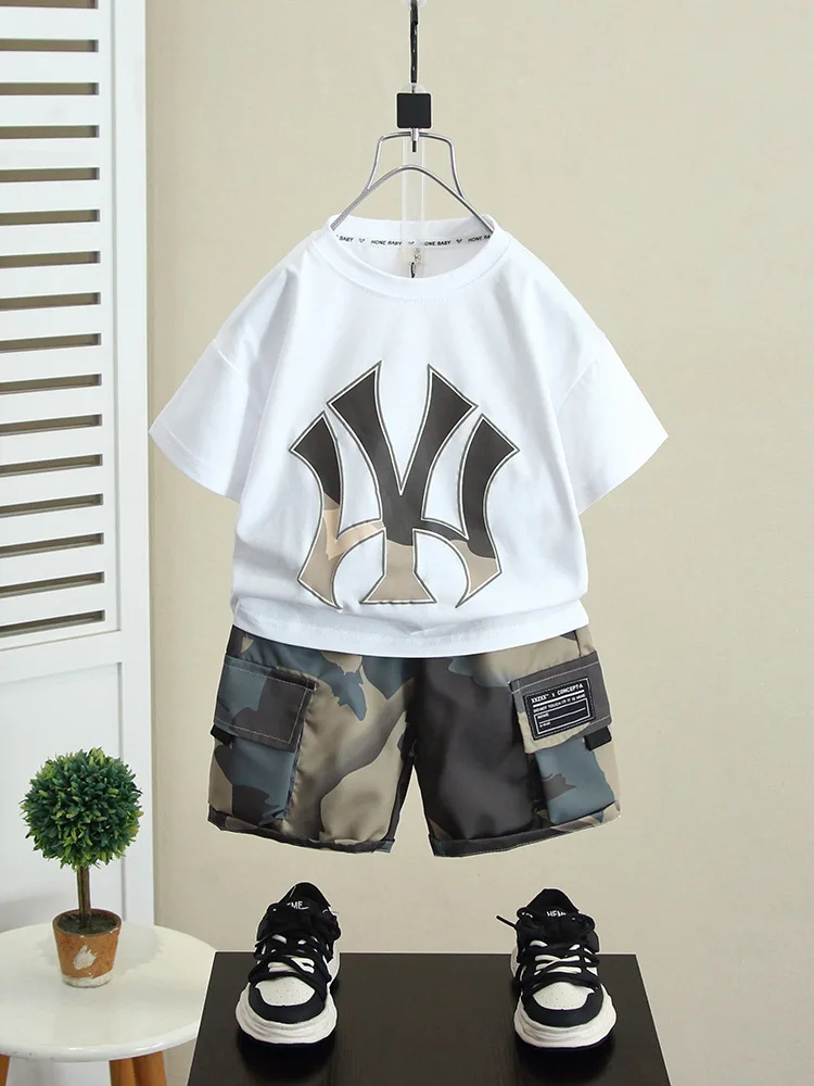 

Boys And Girls Summer Clothing Set Children's T-Shirt + Shorts 2-piece Set Sunshine Charming Fashion Outdoor Training Sports