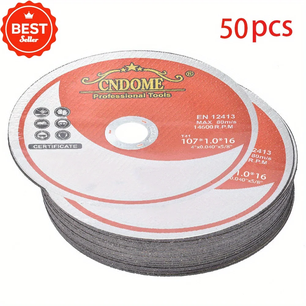 

50 упаковок режущих дисков 4 x 0,040 x 5/8 дюйма A60TBF, предназначенных по 14600 об/мин для быстрой резки стали и нержавеющей стали.