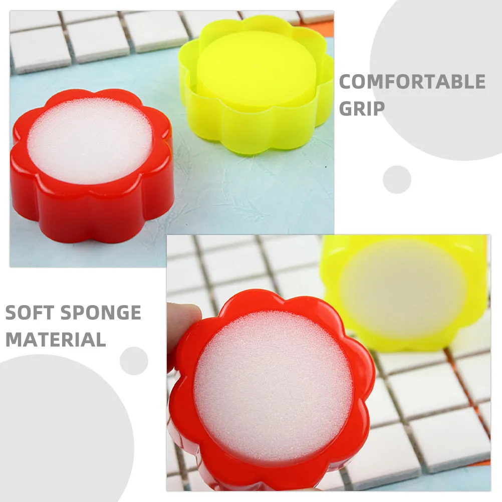 20Pcs Sponge Finger Moistener Moisteners Flower Design Soft Office Use Easy Counting Money Paper Sorting Wetting