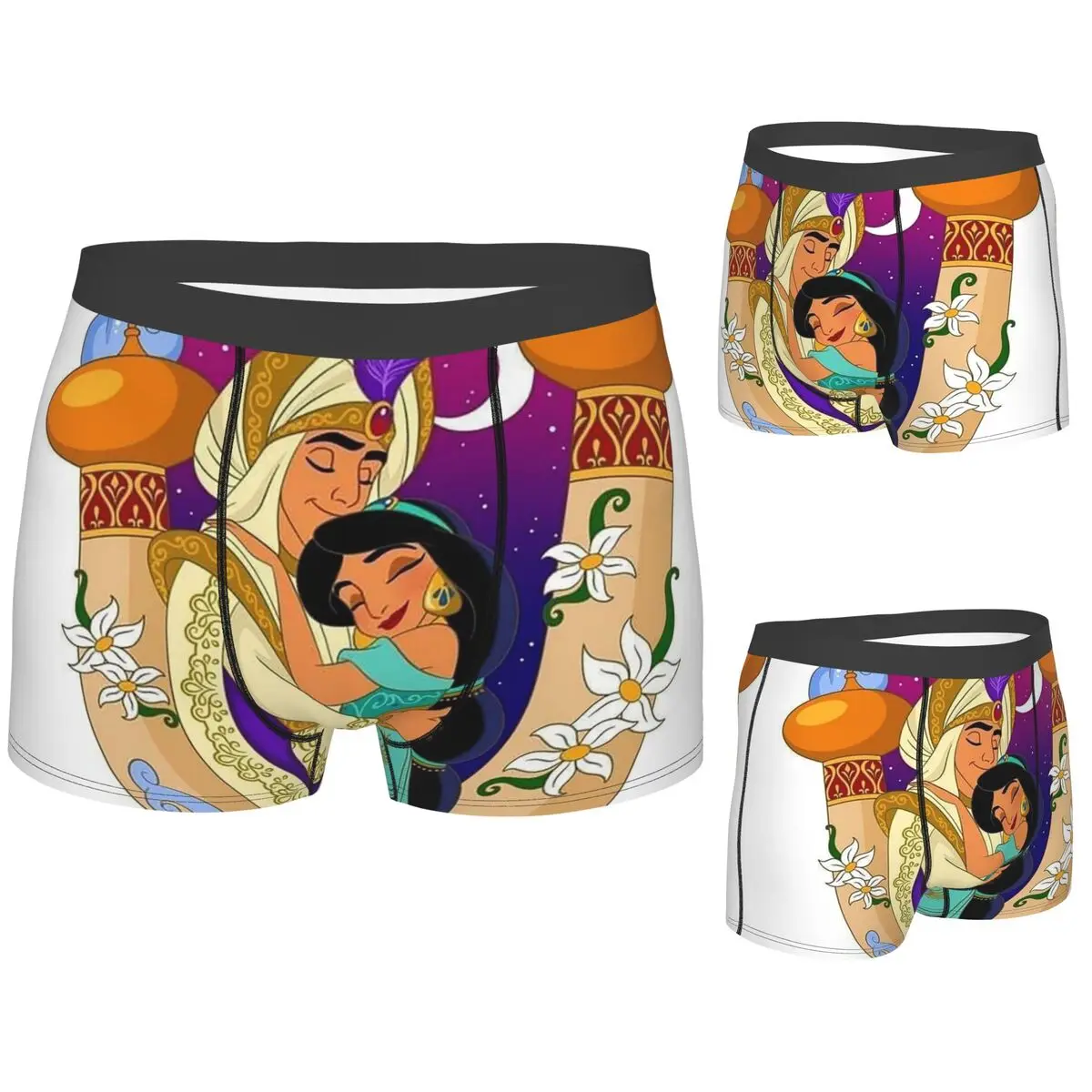 

Boxer Underpants Shorts Aladdin Cartoon Panties Men Breathable Underwear for Homme Man Boyfriend Gifts