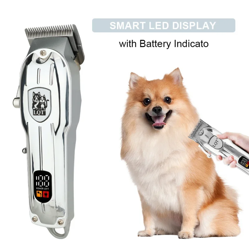 جهاز تصفيف الحيوانات الأليفة عالي الطاقة بدون تشويش للشعر، مجموعة تشذيب الحيوانات اللاسلكية