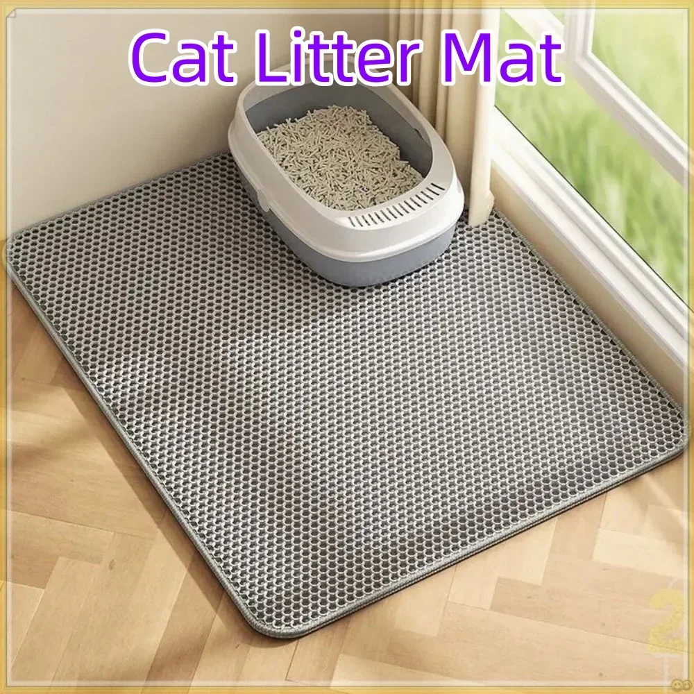 

Premium Large Cat Litter Mat 90x60 70*120CM Waterproof Double Layer Litter Trapper Non-Slip Washable Pet Toilet Pad Sand Control