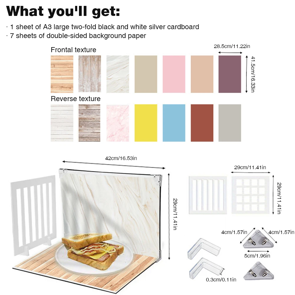 Tablero de fondo fotográfico, producto pequeño, Kit de fondos de fotografía, tablero de fondo de fotografía de comida para joyería de comida y Mini artículos