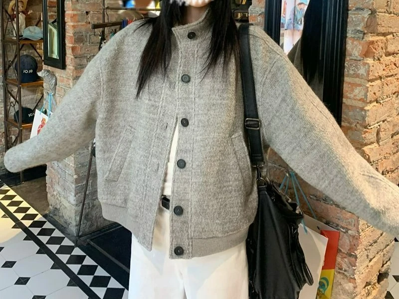 

Retro Stand Up Collar Jacket for Female Students in Autumn 2025 New Loose and Versatile Casual Style
