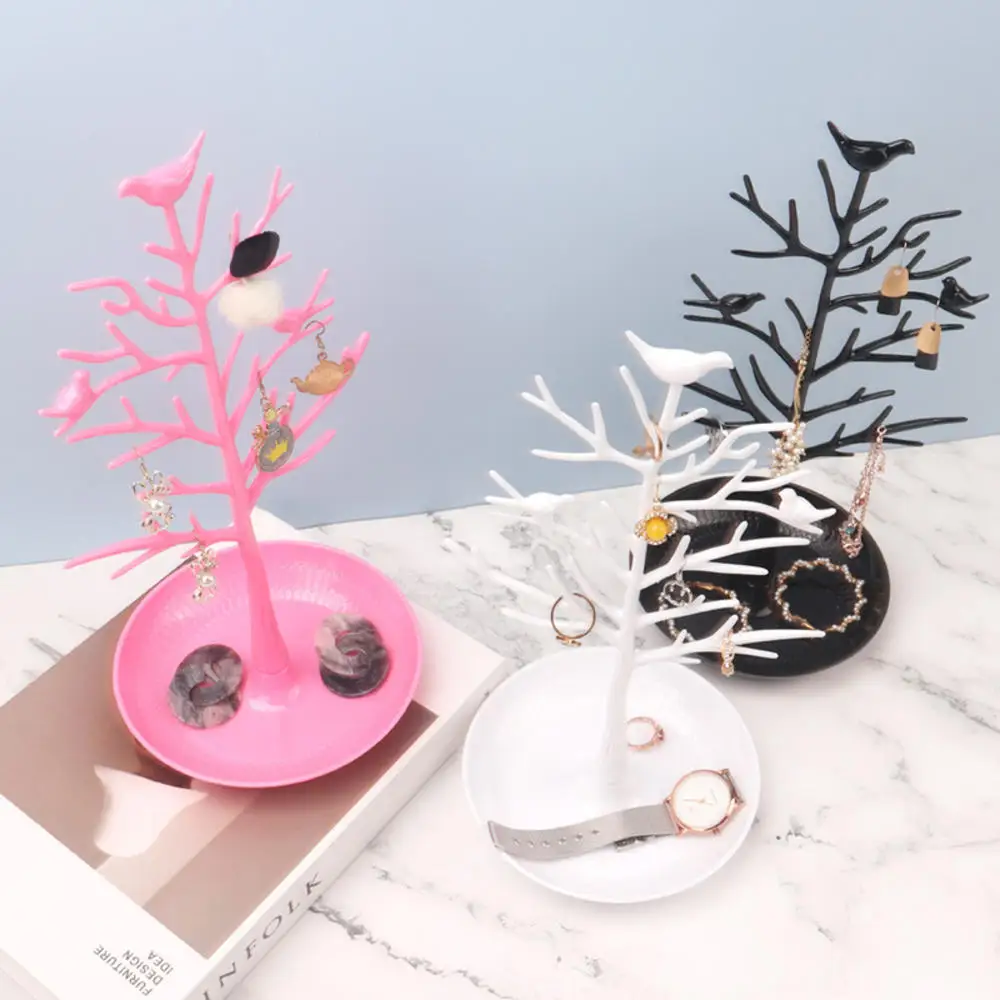 Bird Earring Stand Creative Jewelry Display Storage Ornament Necklace Display Rack Ring Keychain Detachable Acrylic 32*16cm