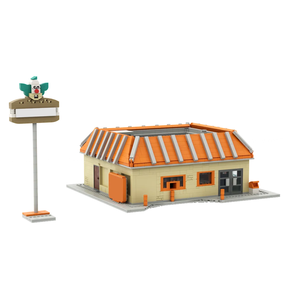 Gobricks Il Krusty Burger Ristorante Building Block Catena di fast food Modello fai da te Decor Springfield City Giocattolo per bambini Mattoni Regalo per adulti