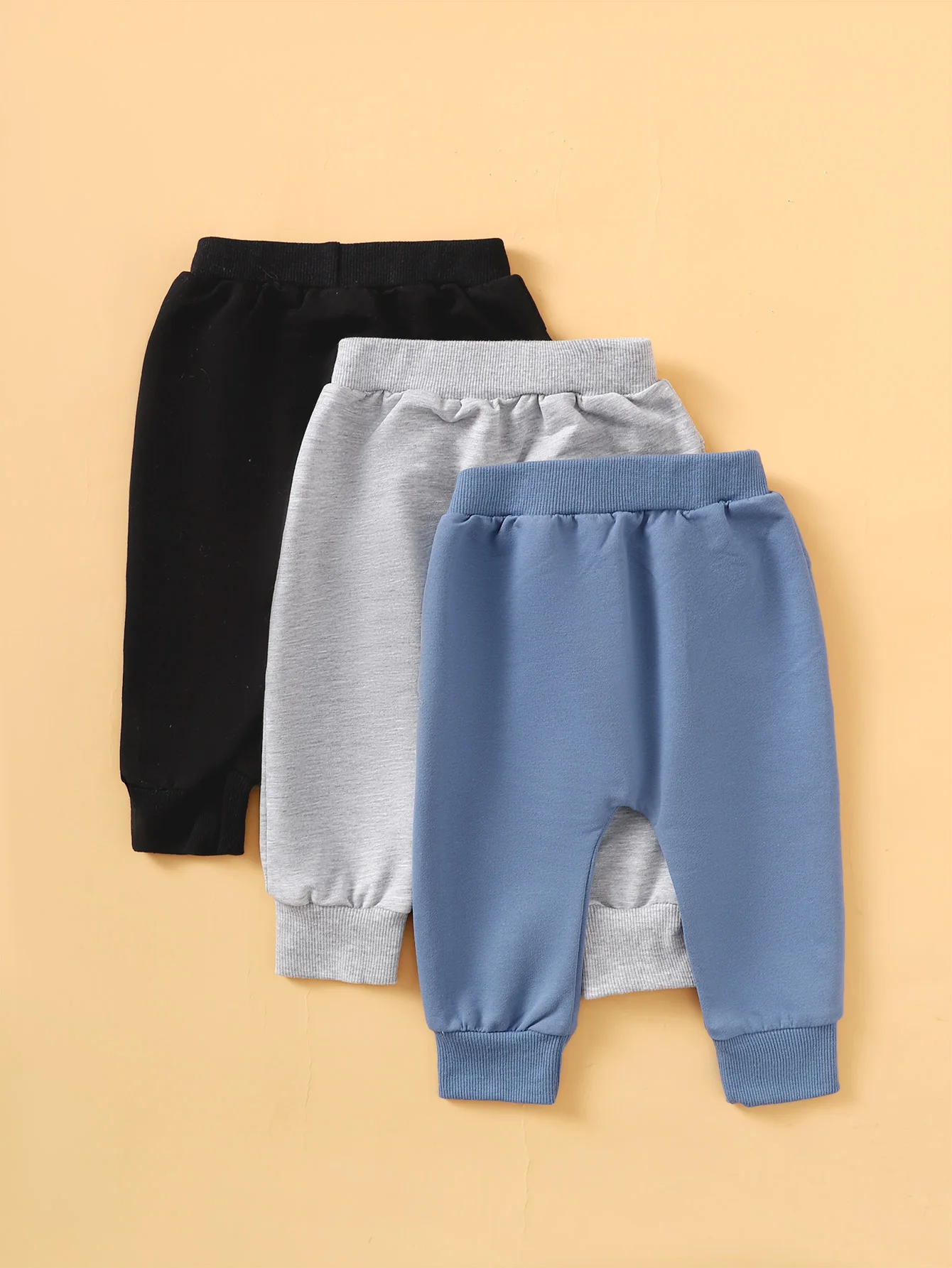 

Набор из 3-х базовых шароваров для младенцев и малышей, простой универсальный стиль, детские брюки с зауженными штанинами, комплект детской одежды