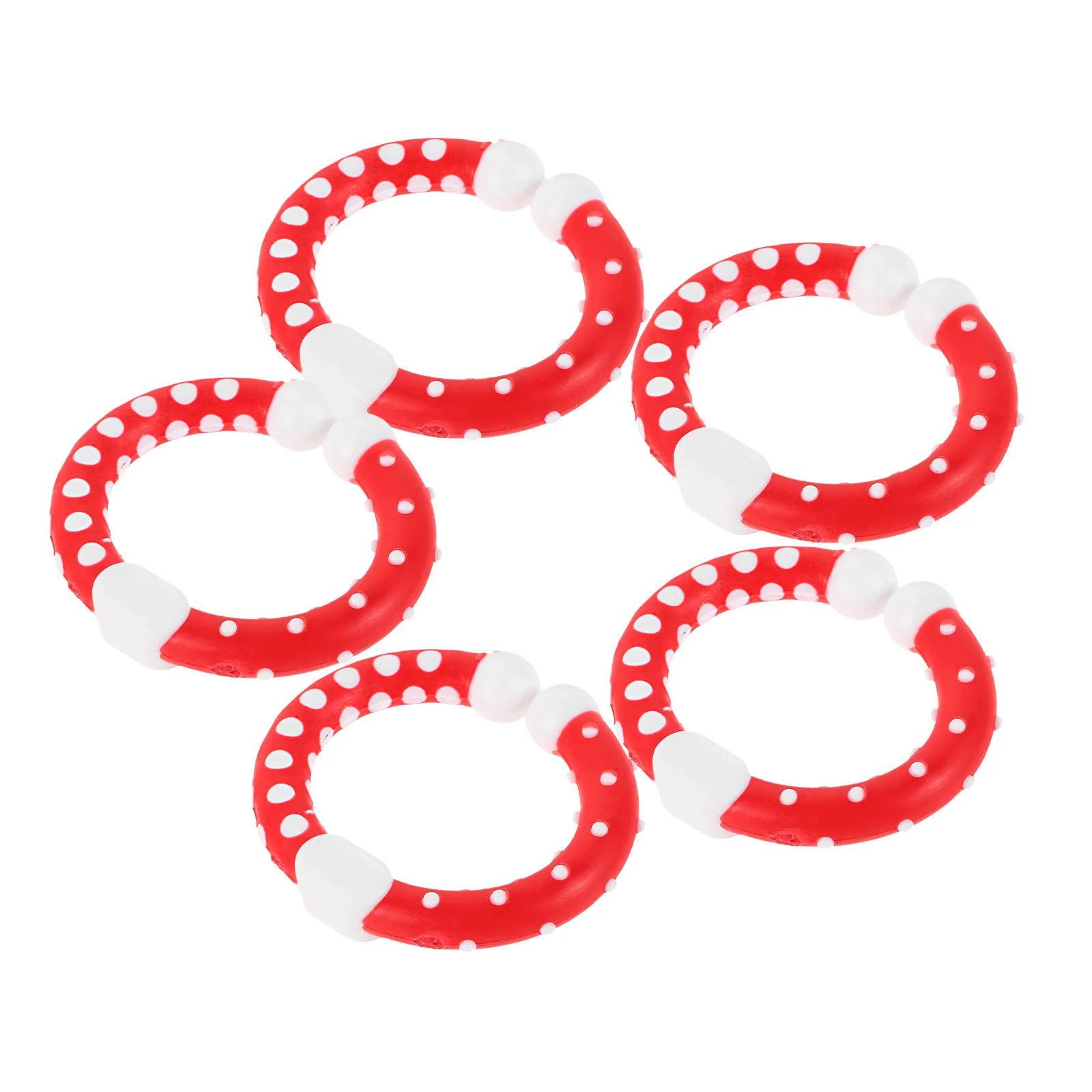 

5Pcs Infant Soft Silicone Flexible Colorful Round Portable Baby Chewing Rings Wear Resistant Hand Grasp Sensory