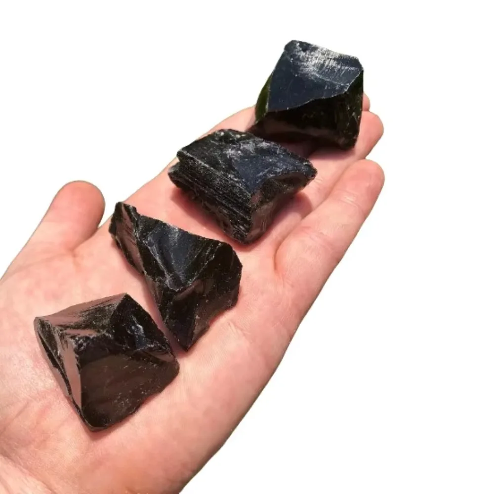 Piedra cruda de obsidiana Natural, aromaterapia Irregular, cristales curativos de cuarzo rugoso, piedras Mineral, espécimen de roca decorativa
