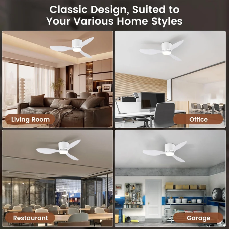 LED Ceiling Mounted Living Room Fan Light, Nordic Restaurant Decorative Ceiling Fan, Household Minimalist Electric Fan Light