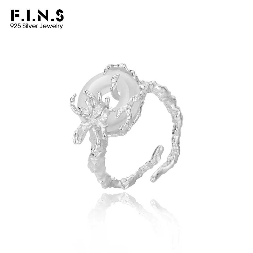 

F.I.N.S Новая мода S925 стерлингового серебра кольцо с пряжкой мира женское кольцо в китайском стиле нерегулярный цветок открытый указательный палец ювелирные украшения