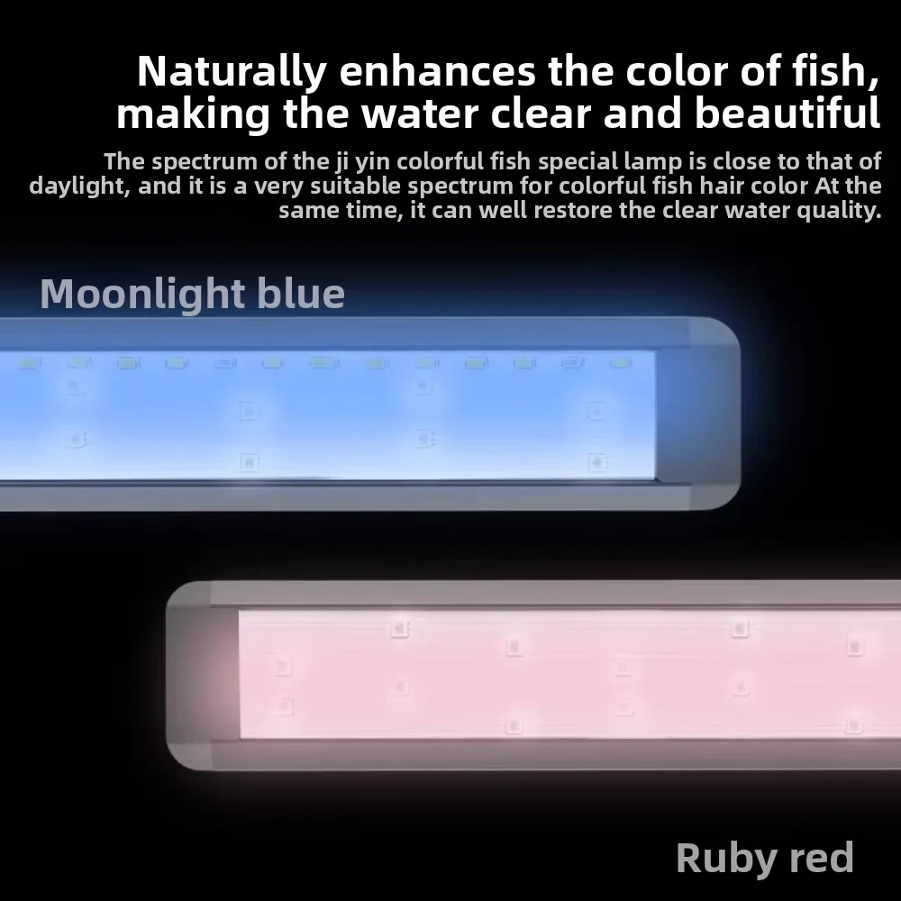 

Aluminum Alloy LED Aquarium Light 3200K/6700K/13000K Cold and Warm White Light Arowana Color Hair Color Natural Full Spectrum