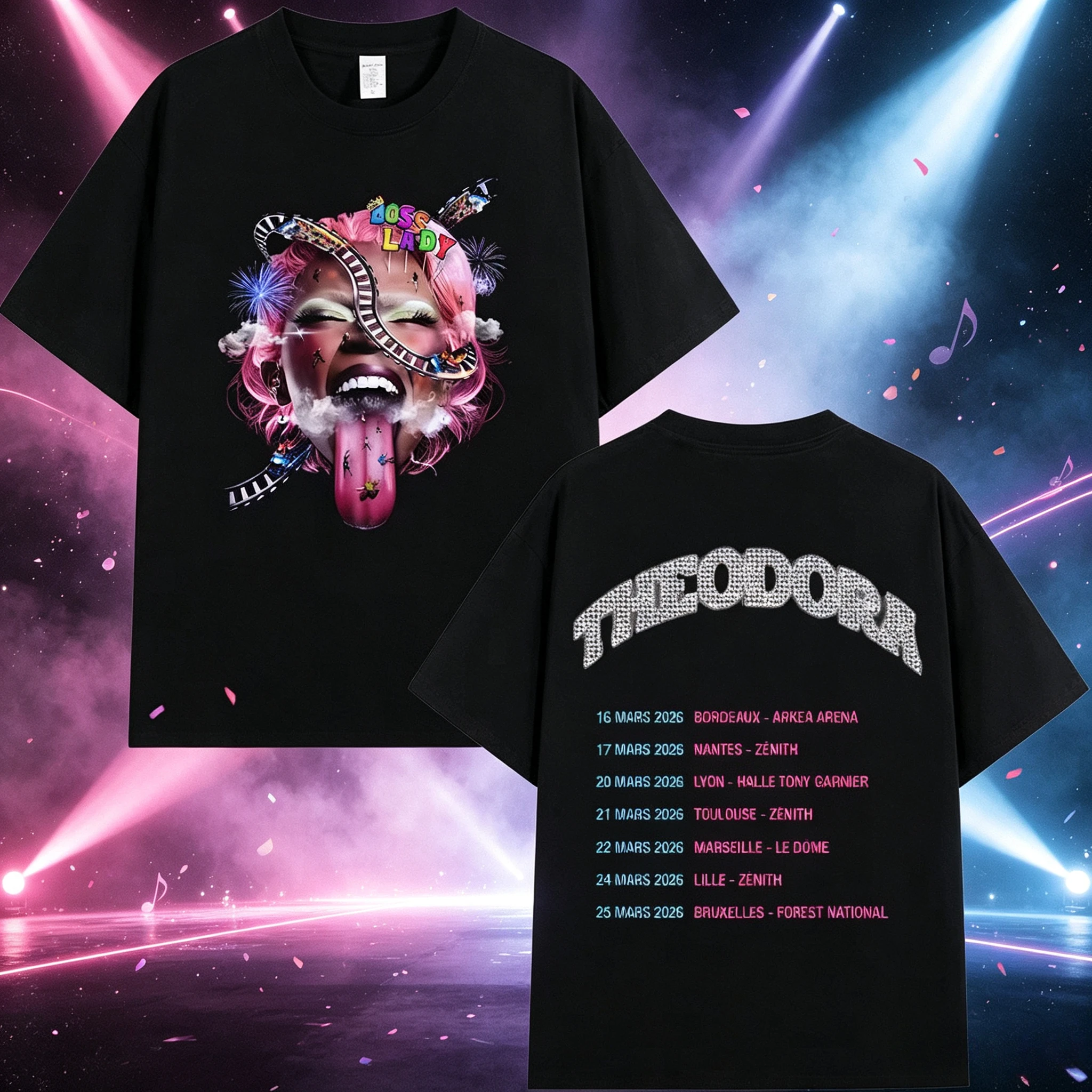 Rapper Theodora Tour 2026 album graphics 100%Cotton music Tshirt Men 2026 New Summer Hip hop unisex Short sleeve shirt fan gifts