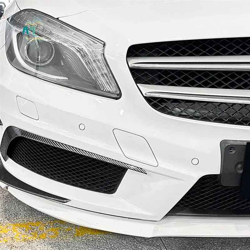 

A40Z-Front Bumper Lip Splitter Spoiler Fog Lamp Side Spoiler Cover Trim For Mercedes-Benz A Class W176 AMG 2013-2015