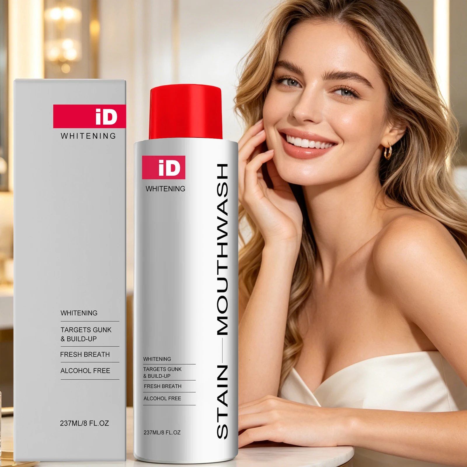 น้ำยาบ้วนปากฟอกสีฟัน ทำความสะอ - Teeth Whitening Quick บทวิจารณ์และราคา