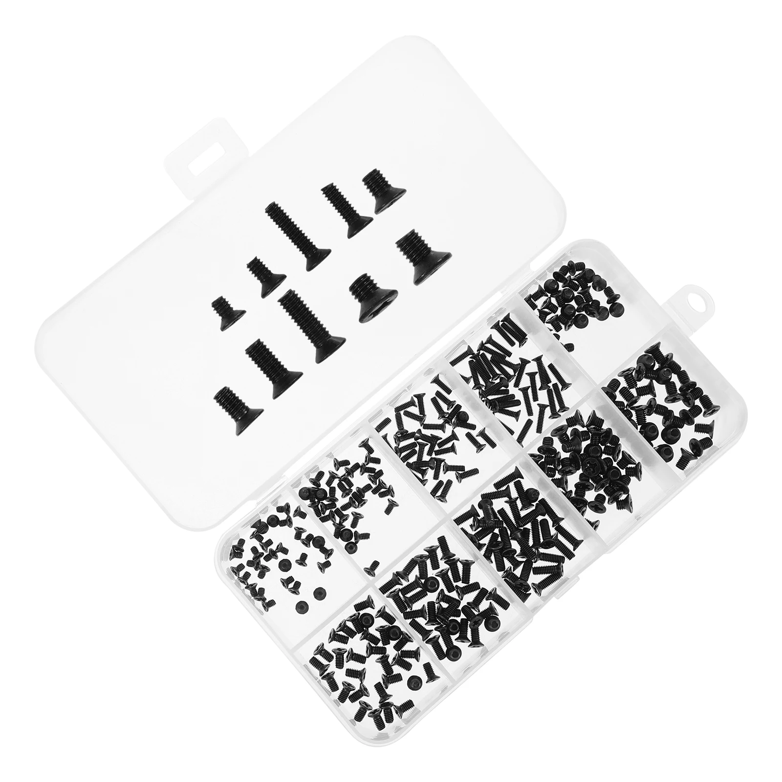 

300 pcs Black Flat Head Screws Oxide Coated Corrosion Resistant For Indoor Outdoor Use Pan Head Screw Fasteners Hardware