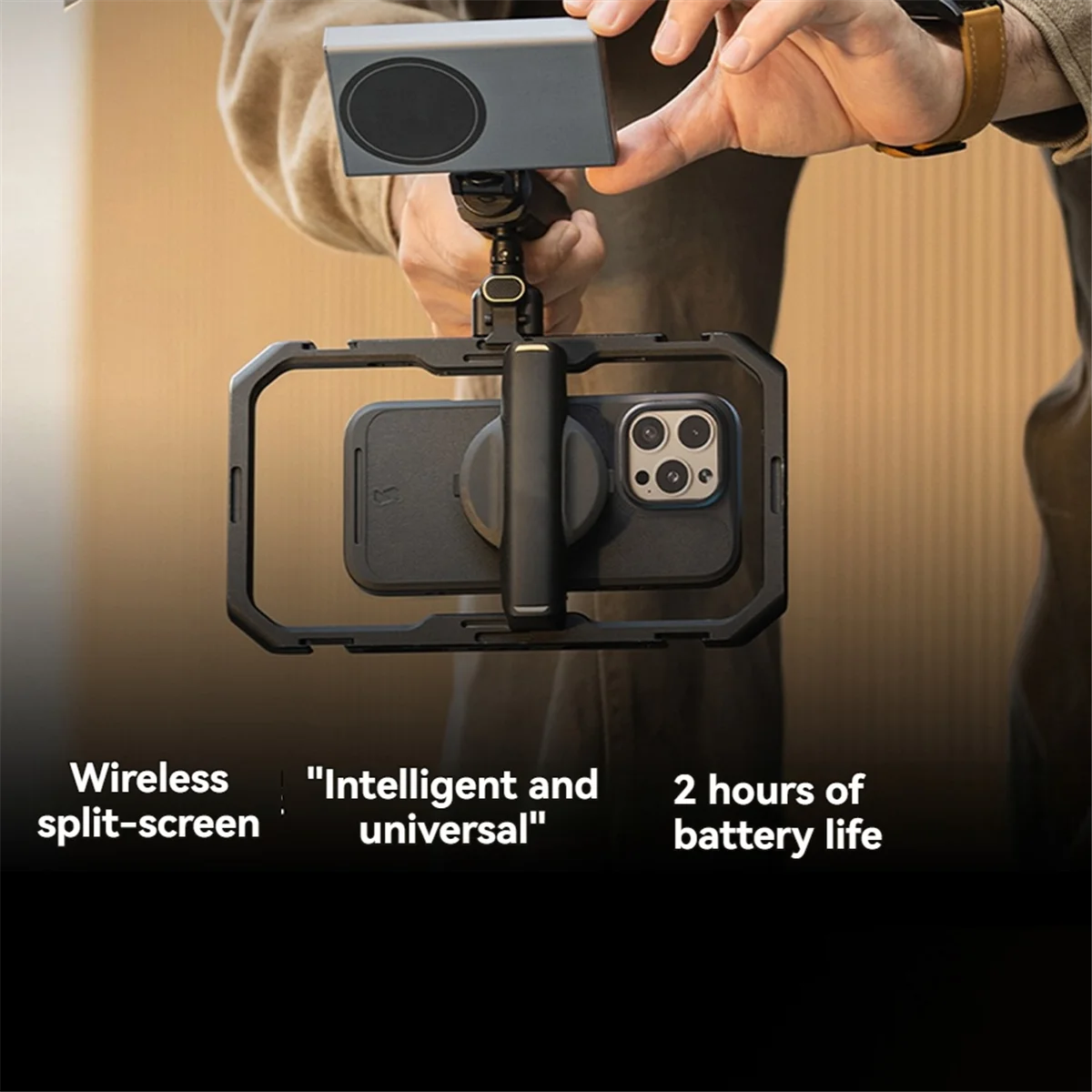 

NEW Wireless Video Monitor Kit for Vlogging with Remote for IPhone & Android Phones