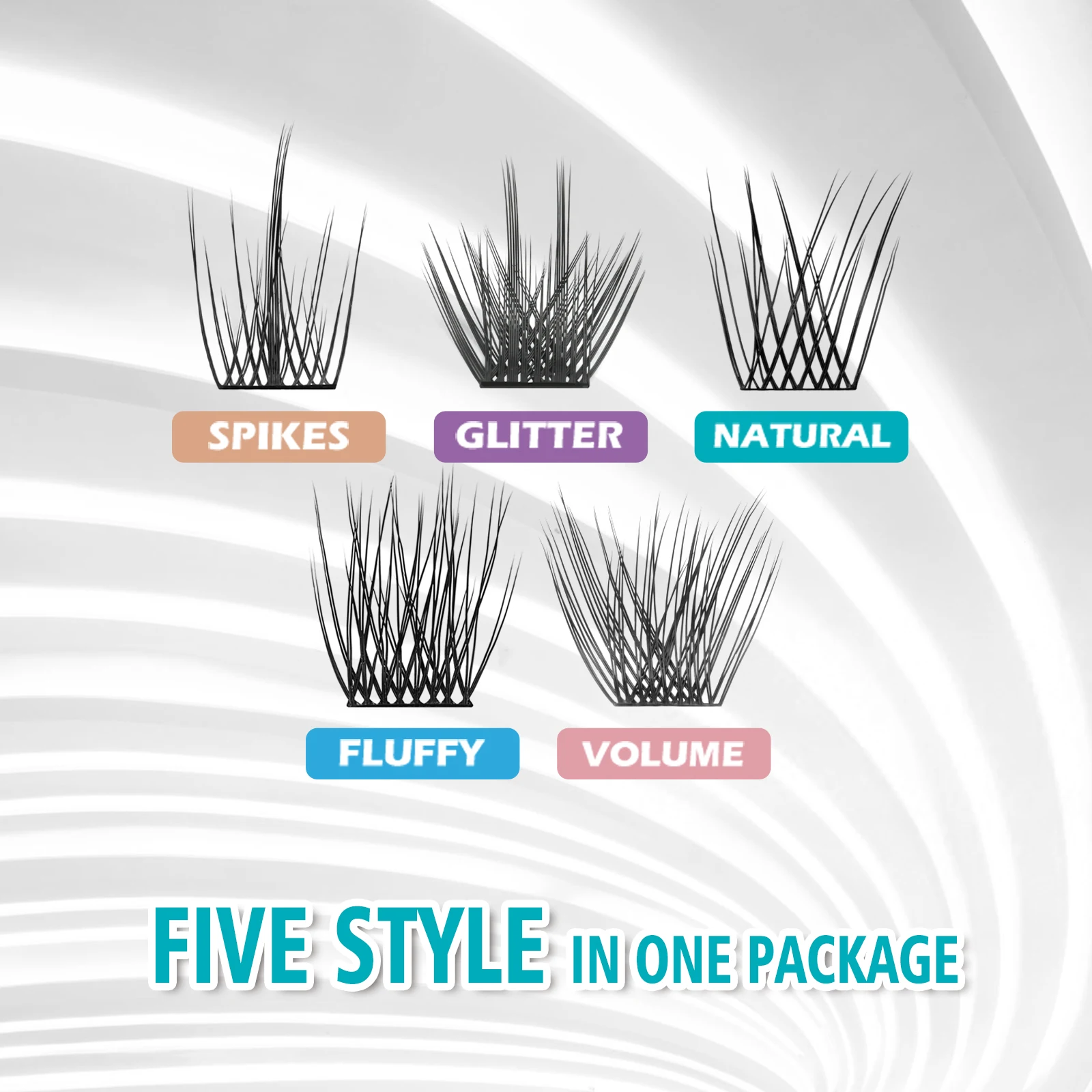 Cluster Lashes DIY Individual Eyelash Extension 3D Volume Lash C Curl Segmented False Lashes Natural Fluffy Eyelashes