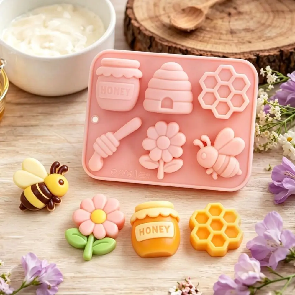 D9 New Bee Theme Mousse Cake Mold Reusable Flexible Chocolate Dessert Mold 6 Options Non-Stick Baking Mould Homemade Candy Molds