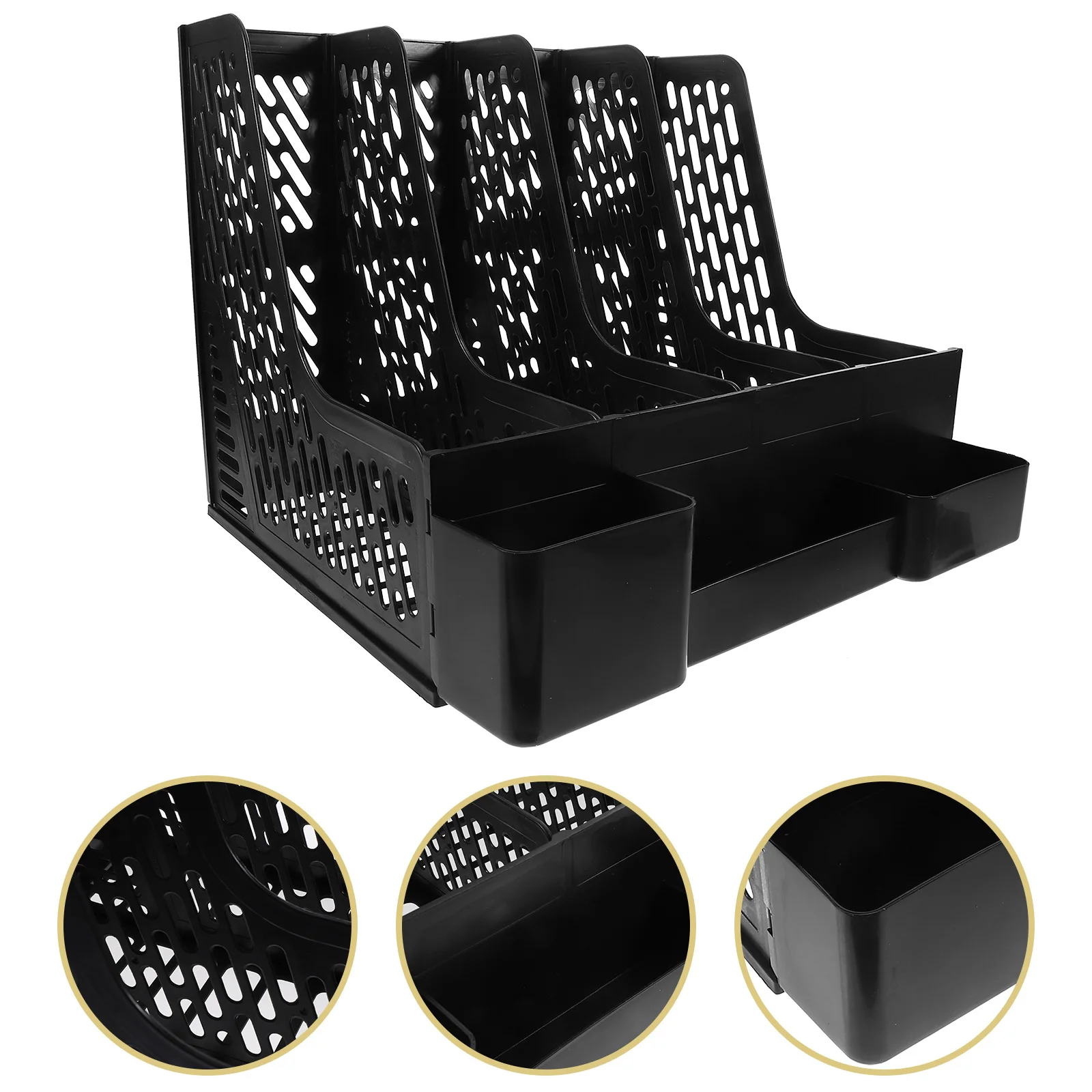 

Folder Desktop Organizer Stand Multi-Grid Document Plastic File Holders Office Storage Box Cubbyhole Frame Book Rack