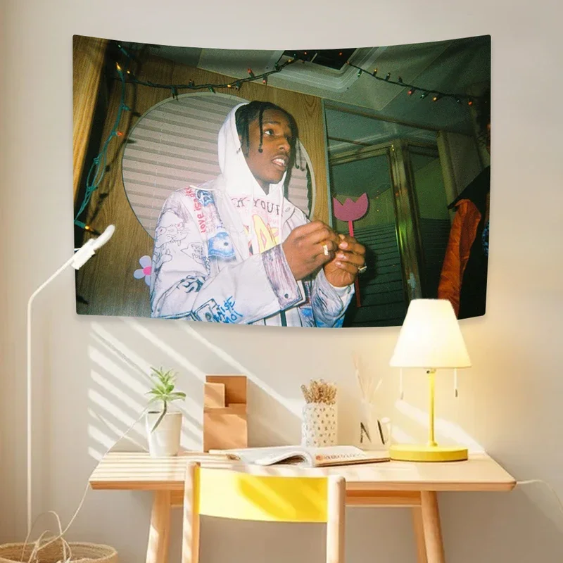 Asap Rockys Flags Rapper Tapestry Room Decor Aesthetic Music Album Art Posters Wall Hanging Bedroom Concert Background Fans G #