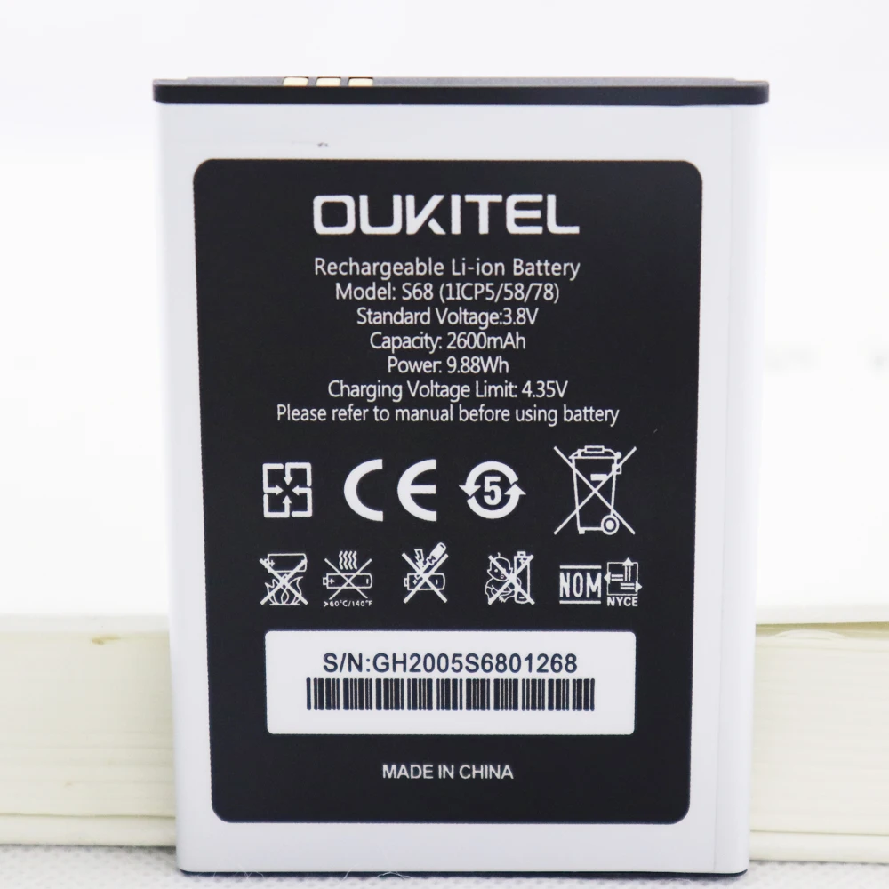 2022 Year Original 2600mAh S68 Battery For OUKITEL C16 Pro Mobile Phone Replacement