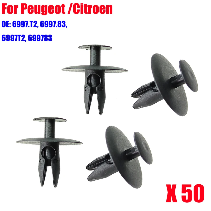 20/50PCS Auto Clip Car Engine Cover Soundproof Cotton Clips for Peugeot 307 308 408 206 Citroen C4 Car Styling Plastic Fastener