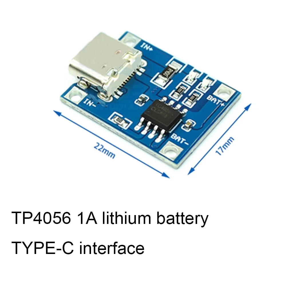 5PCS 18650 TP4056 5V 1A Micro/Type-c/Mini USB Lithium Battery Charger Module Charging Board With Protection Dual Function Li-ion