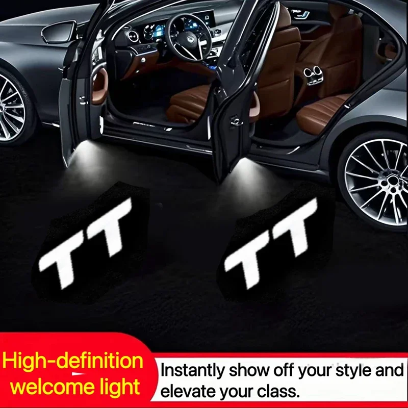 2Pcs LED Car Door Emblem Light Welcome Lamp Laser Projector for Audi E-tron 2019-2025 TT 2008 -2024 Car Accessories Interior