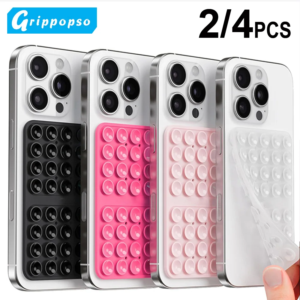 2/4PCS Strong Grip Phone Holder Double sided Silicone Suction Phone Case Mount Anti-Slip Hands-Free Cell Phone Grip Stands