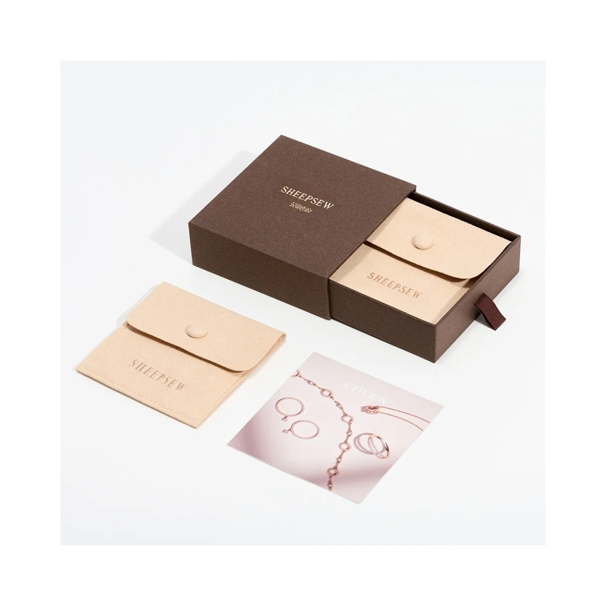 

Custom Logo Printed Microfiber Gift Necklace Jewelry Packaging Bag Pouch