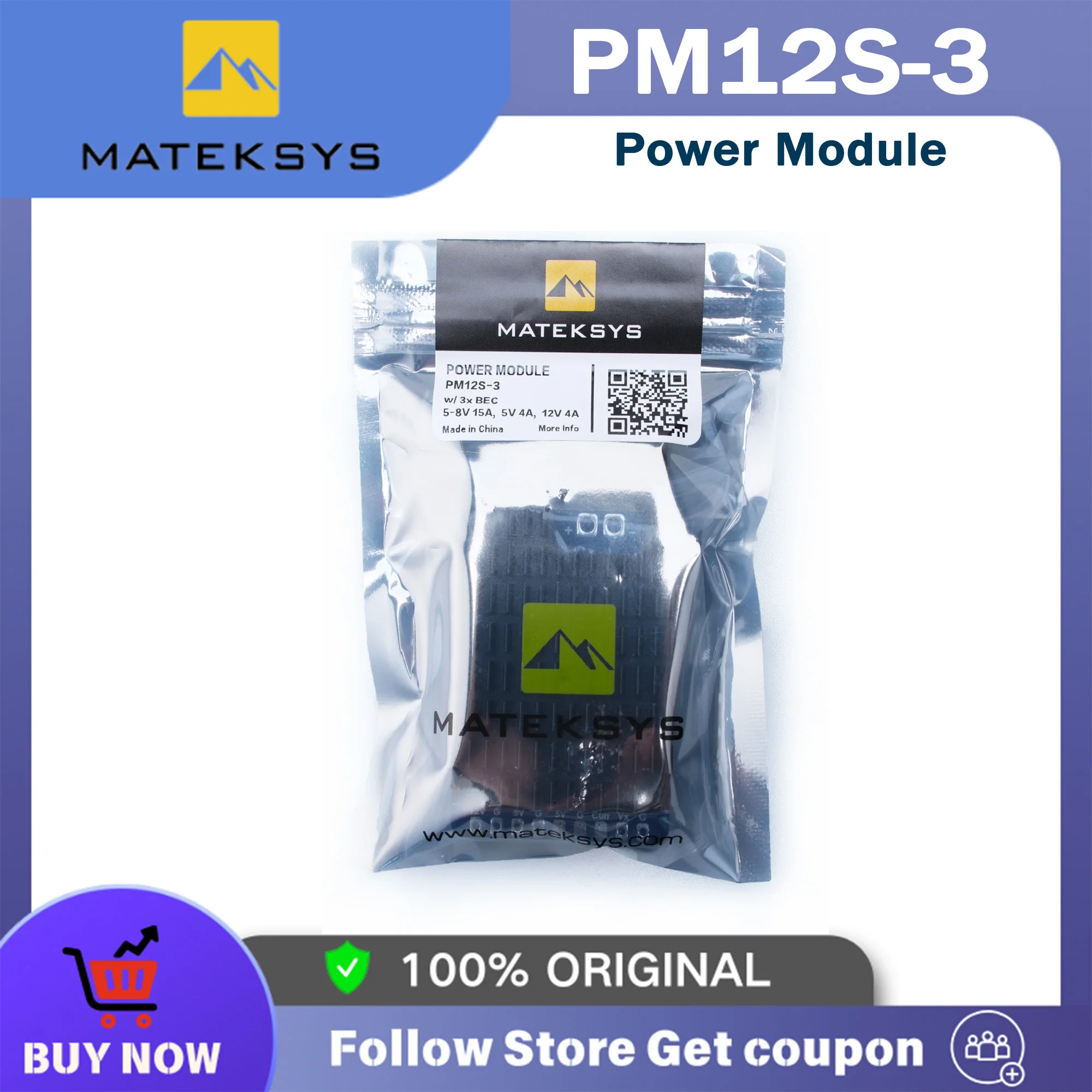 Matek Mateksys PM12S-3 POWER MODULE 9V to 55V independent Step-Down Voltage Regulators  for RC Model Airplane FPV Racing Drone