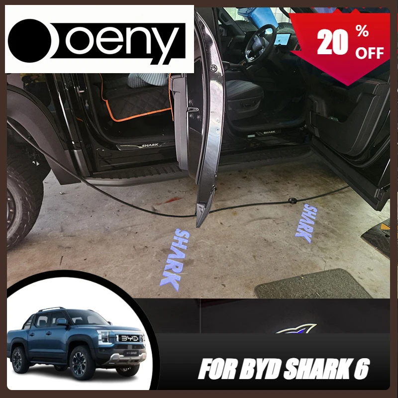 

Fit For BYD Shark Car door welcome lights Mood Light Luminous logo 2 PCS Modification accessories tools