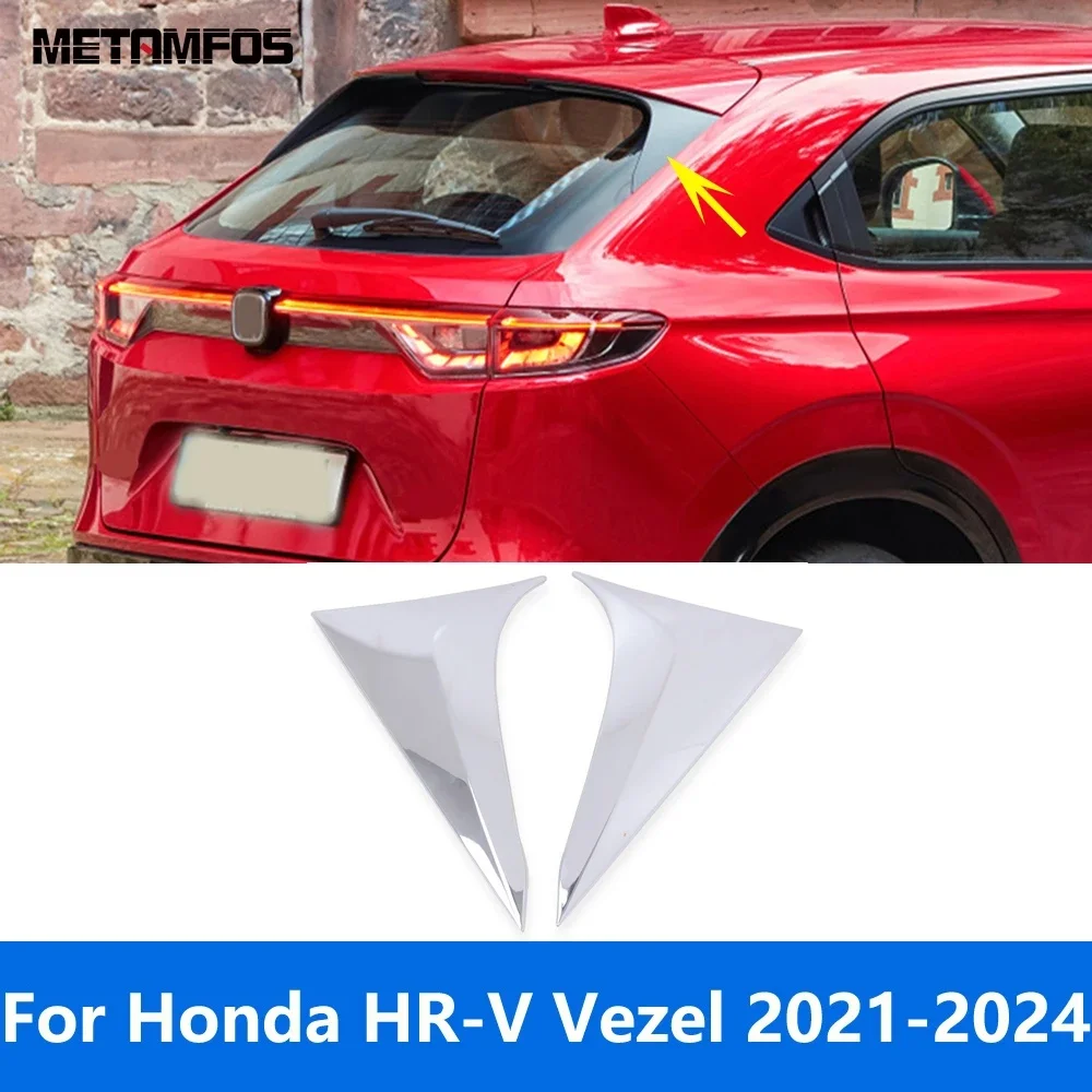 

Для Honda HR-V Vezel 2021 2022 2023 2024 хромированный задний спойлер на заднее окно, боковой спойлер, крышка крыла, молдинг, накладка, аксессуары, Стайлинг автомобиля