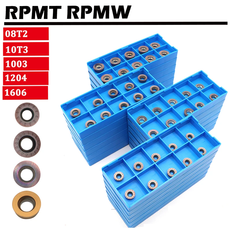Herramientas de torneado de Metal, insertos de fresado CNC, RPMW1003, RPMT1204, RPMT1606, RPMT10T3, MOE JS, VP15TF, UE6020