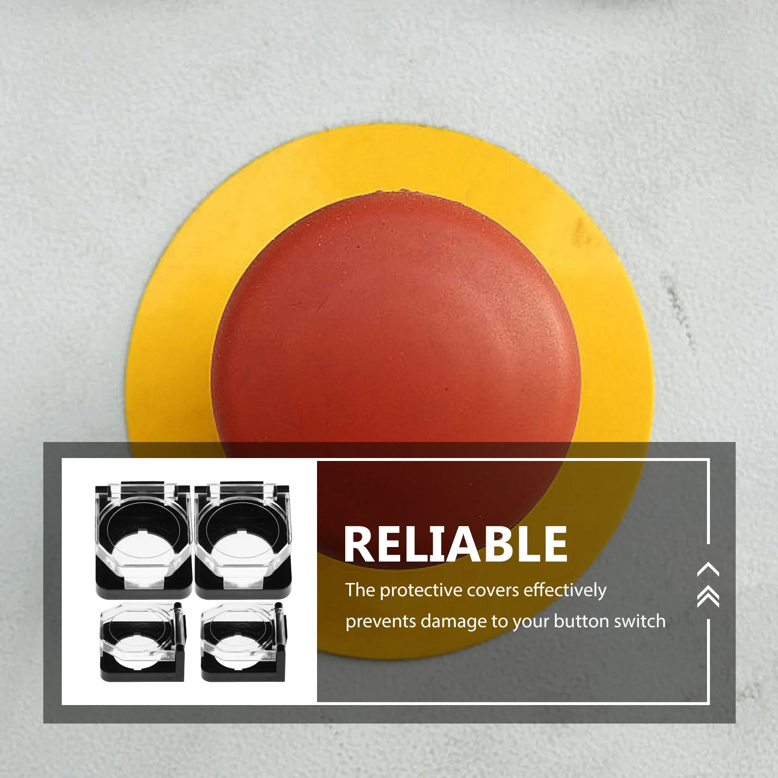 

4Pcs Emergency Stop Button Covers Transparent Protective Cover Protector for Safety Machinery Equipment Guard Cover Protector