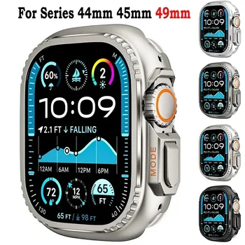 Capa de metal para apple watch ultra 2, 49mm 45mm 44mm, capa protetora de alumínio, moldura amortecedora para iwatch série 9 8 7 6 5 4 se