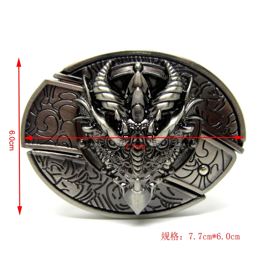 Fashion Classic Western Dragon  Pattern Decor Men Belts Knife Buckle