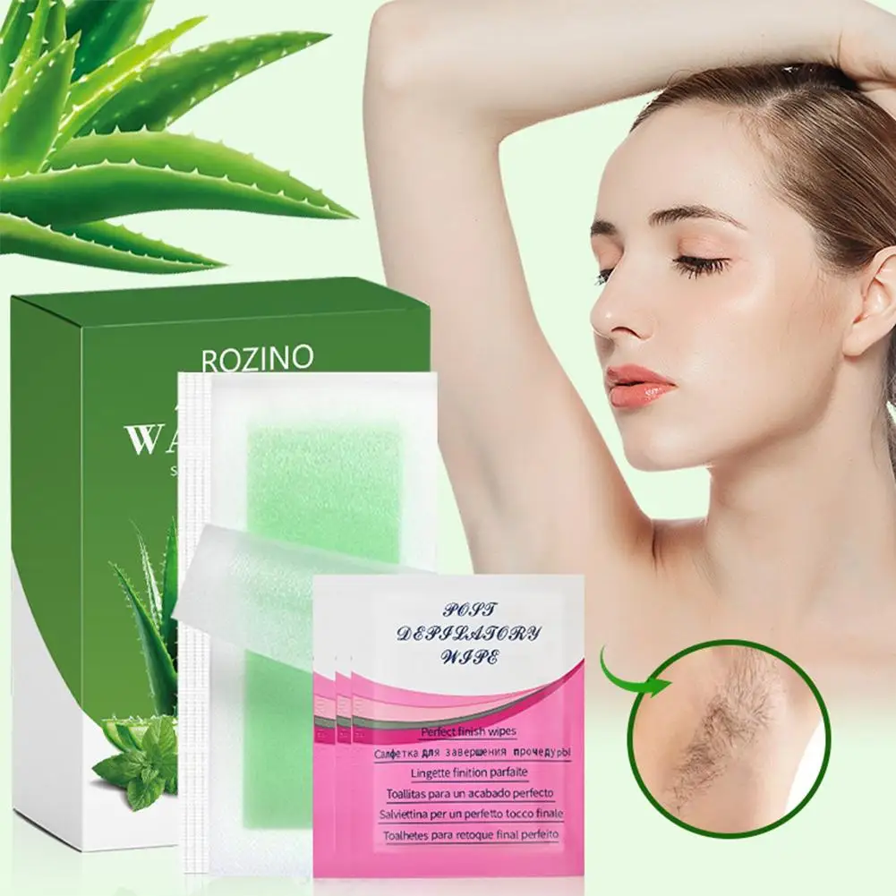 

Gentle Hair Removal Wax Strips For Lip Underarm Leg Mild Non Irritating Depilatory Paper With Cleansing Wipe Body Hair Remover