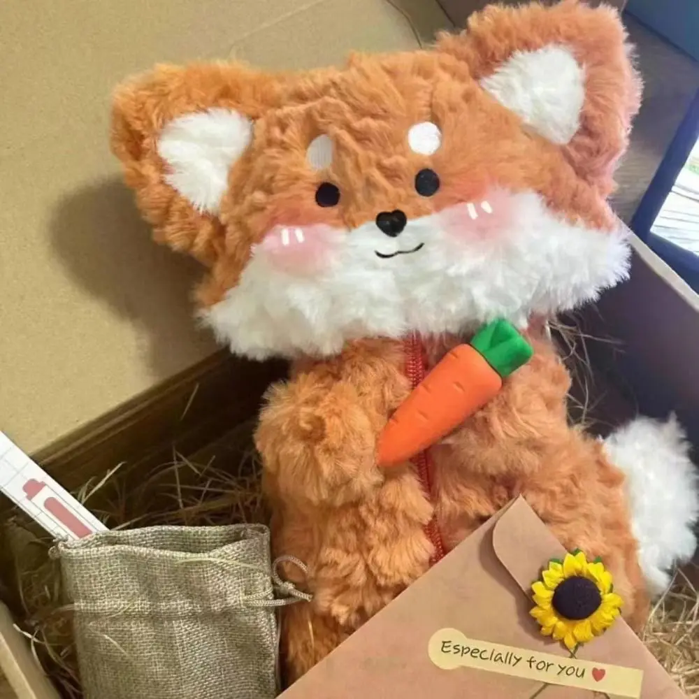 

Creative Pencil Case Cute Plush Pen Bag Cartoon Fox Doll Pencil Case Large Capacity Stationery Bag Students Pen Box