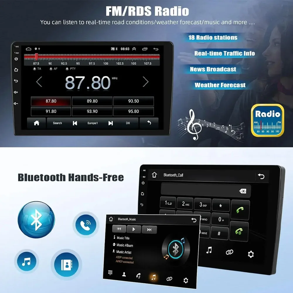안드로이드 14 차량용 내비게이션 9인치 내장형 카플레이 + 안드로이드 오토 / 4 + 64G + AHD 카메라 + 마이크 쉐보레 말리부 2011-2015용