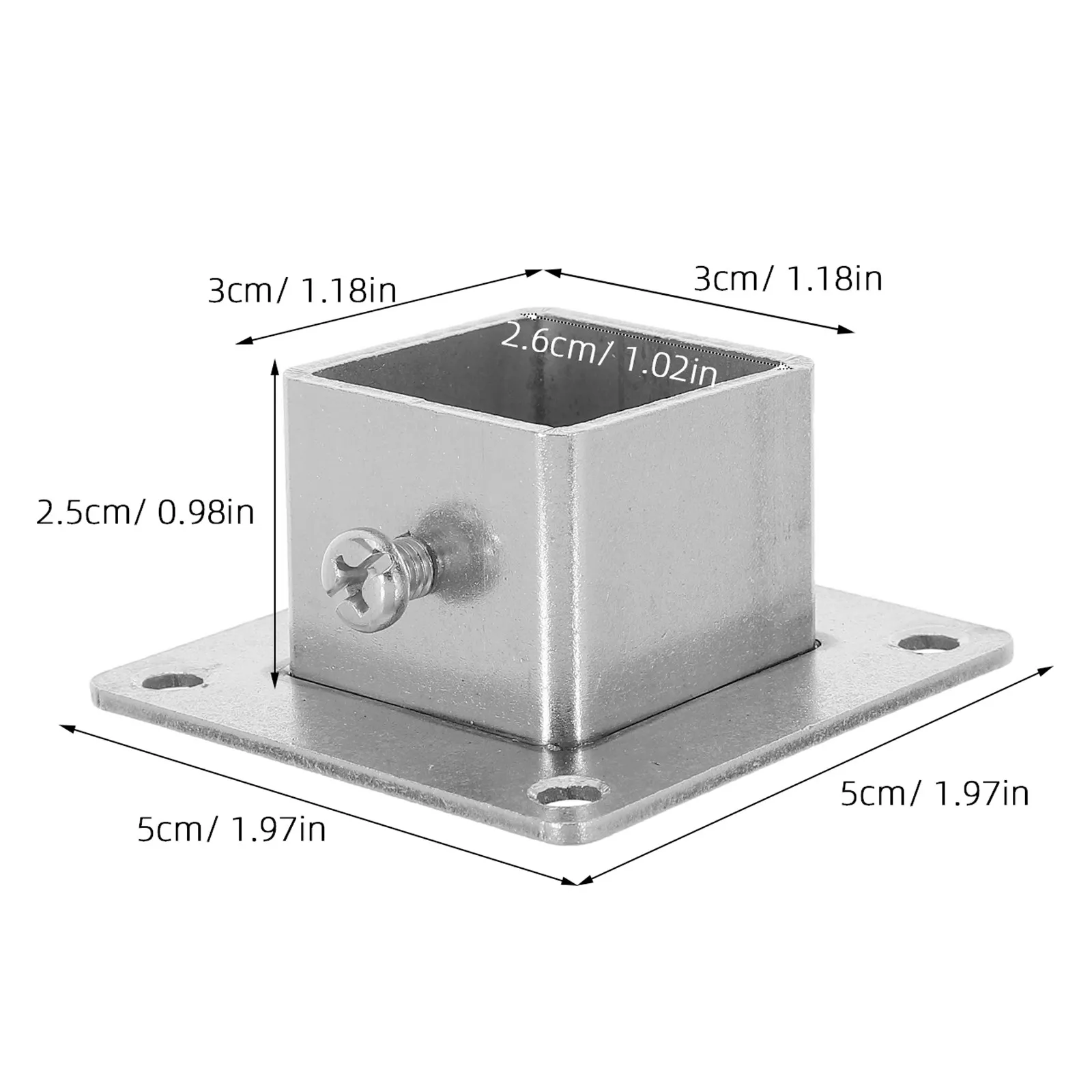 6Pcs Stainless Steel Square Post Flange Base Heavy Duty Anchor Plate Deck Fence Post Support Bracket Anchor Base for Railing