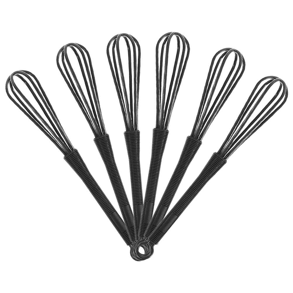 

6pcs Salon Color Mixing Manual Dye Cream Small Whisks For Kitchen Cooking Utensils Plastic Mini Color Salon Supplies Cream