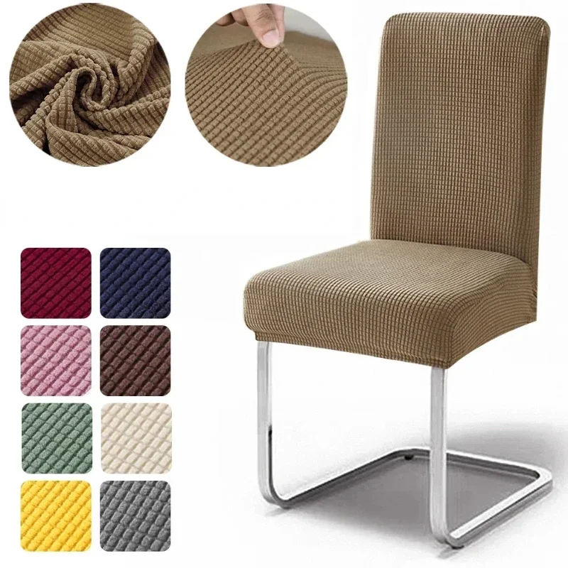 6pcs Waterproof Elasticity Chair Cover for Office Wholesale Jacquard Spandex Stretch Chair Cover Seater Case Kitchen Dining Room