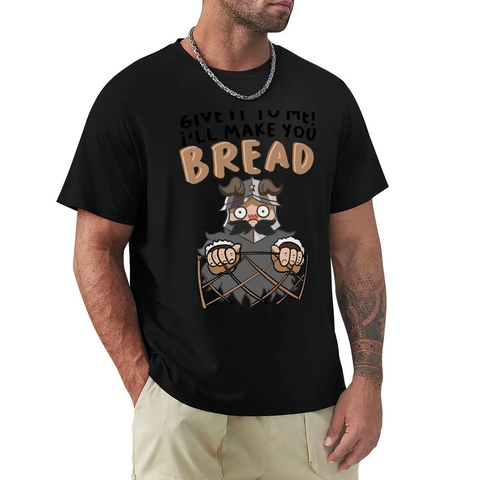 I'll Make You Bread Dungeon Meshi Senshi T-Shirt Big and Tall Solid Color T-Shirt